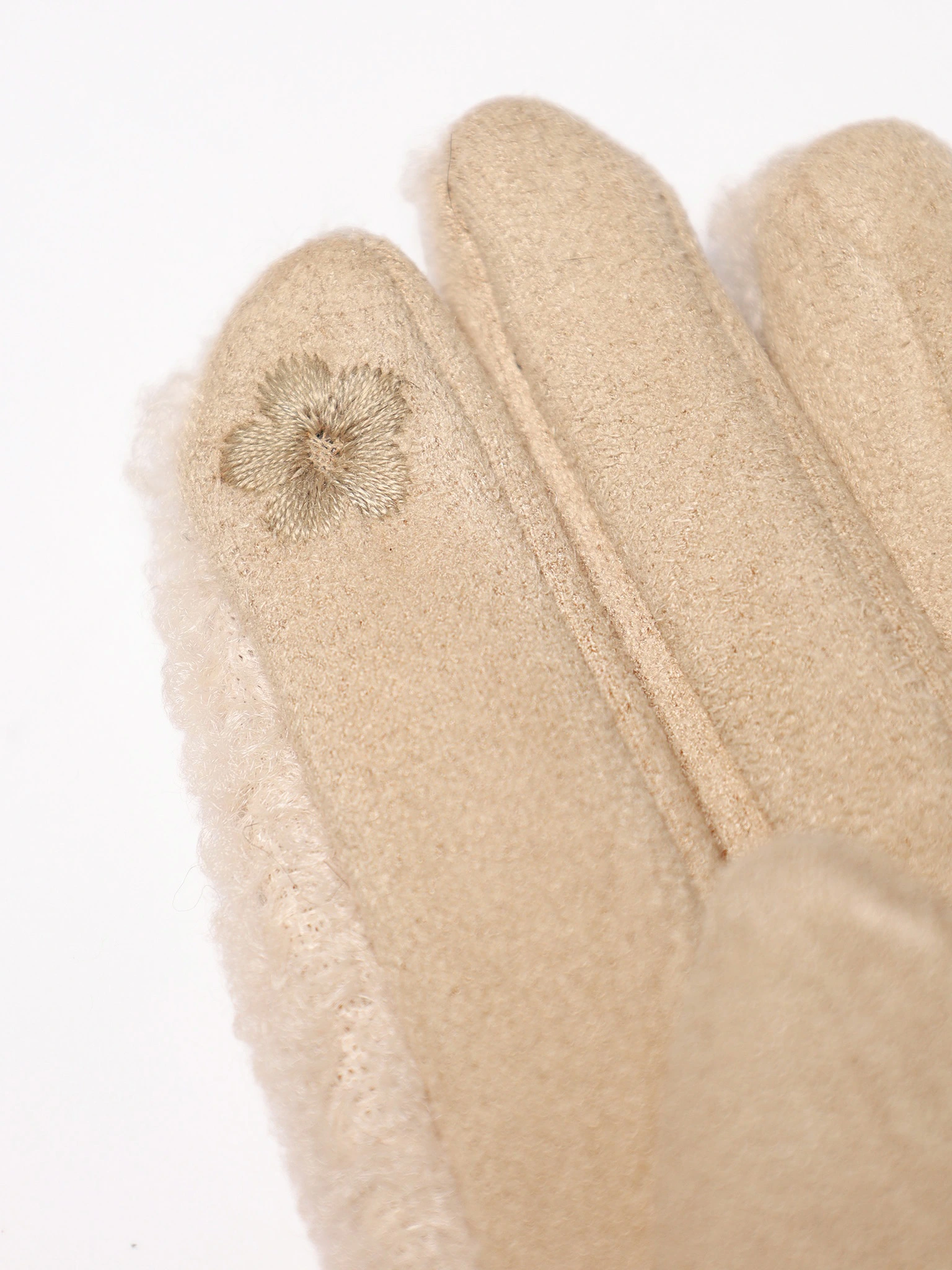 Перчатки комбинированные с декоративной нашивкой в ассортименте